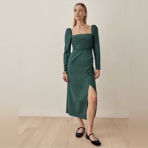 Used Excellent Condition Reformation Dress Isaac Forest Green size 6